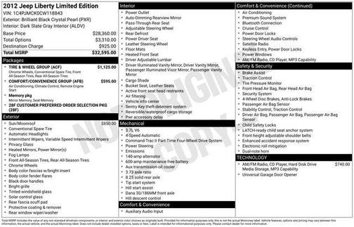 Brilliant Black Crystal Pearlcoat 2012 Jeep Liberty Limited
