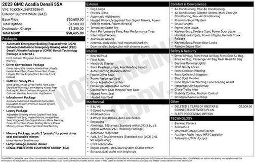 Summit White 2023 GMC Acadia Denali