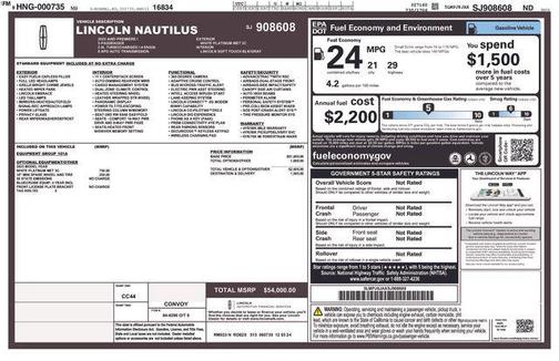 White Platinum Clearcoat Metallic 2025 Lincoln Nautilus Premiere
