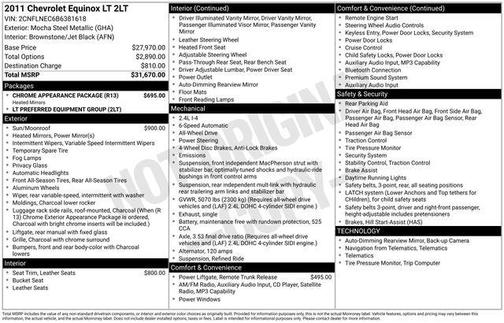 Mocha Steel Metallic 2011 Chevrolet Equinox 2LT