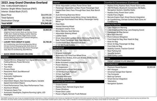 Bright White Clearcoat 2023 Jeep Grand Cherokee Overland