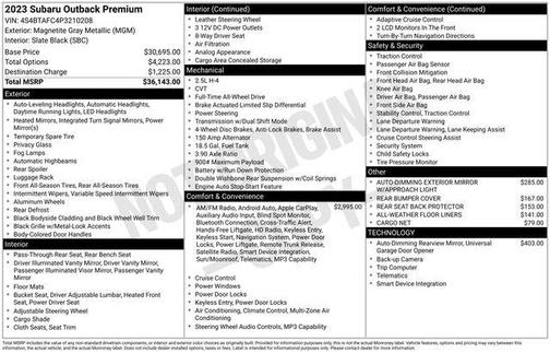 Magnetite Gray Metallic 2023 Subaru Outback Premium