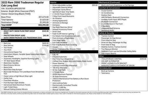 Bright White Clearcoat 2023 RAM 3500 Tradesman
