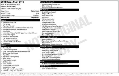 2004 Dodge Neon SRT-4