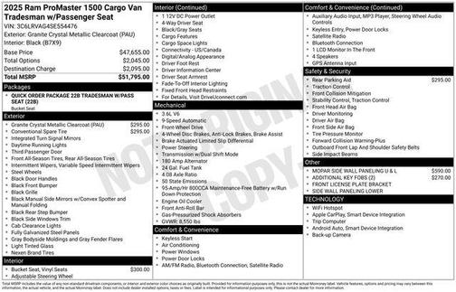 2025 RAM ProMaster 1500 Low Roof