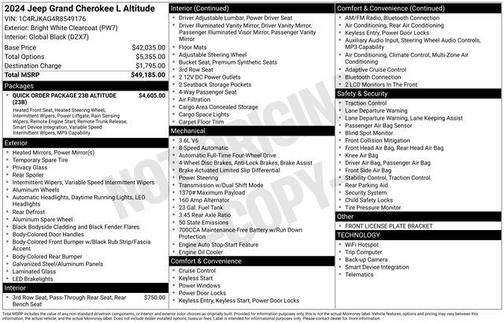 Bright White Clearcoat 2024 Jeep Grand Cherokee L Laredo