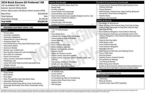 Summit White 2024 Buick Encore GX Preferred