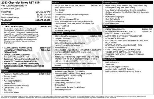 Black 2023 Chevrolet Tahoe RST