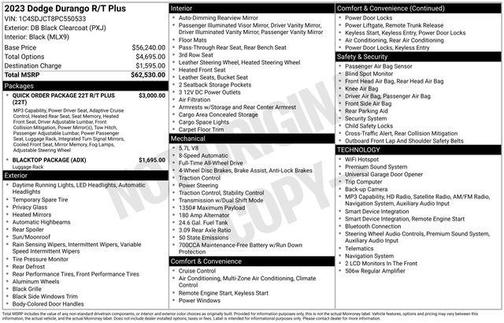 DB Black Crystal Clearcoat 2023 Dodge Durango R/T