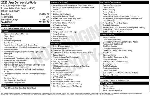 Bright White Clearcoat 2023 Jeep Compass Latitude