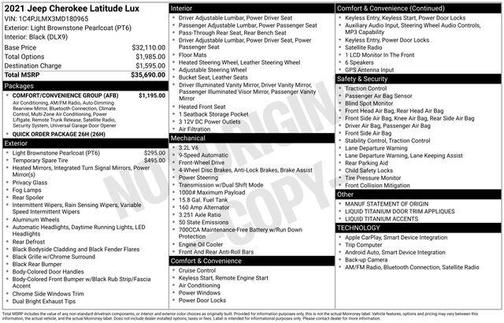 2021 Jeep Cherokee Latitude Lux