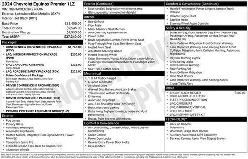 Lakeshore Blue Metallic 2024 Chevrolet Equinox Premier