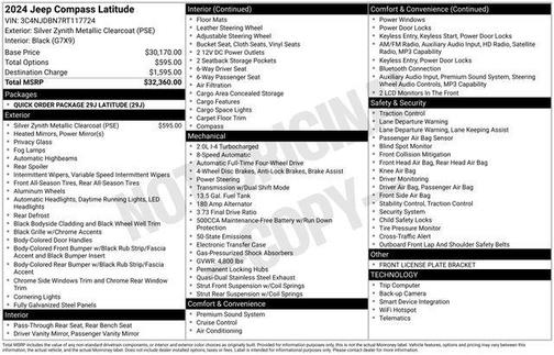 Silver Zynith 2024 Jeep Compass Latitude