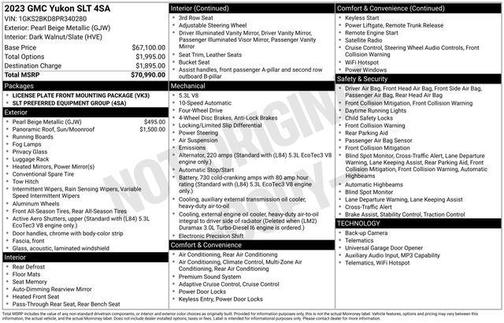 Beige Pearl Metallic 2023 GMC Yukon SLT