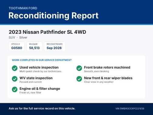Brilliant Silver Metallic 2023 Nissan Pathfinder SL