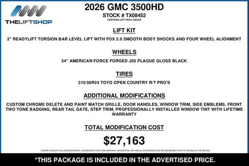 Onyx Black 2026 GMC Sierra 3500 Denali