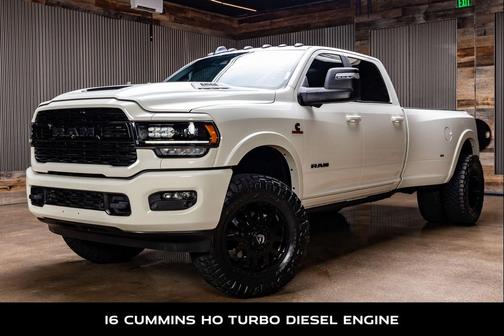 Pearl White 2024 RAM 3500 Limited Crew Cab 4x4 8' Box