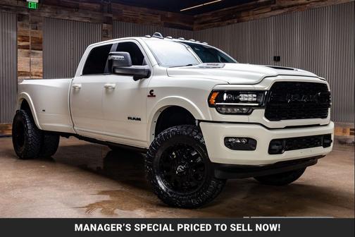 Pearl White 2024 RAM 3500 Limited Crew Cab 4x4 8' Box