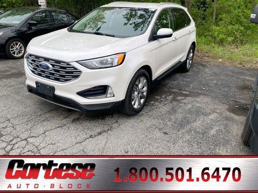 White Platinum Clearcoat Metallic 2019 Ford Edge Titanium