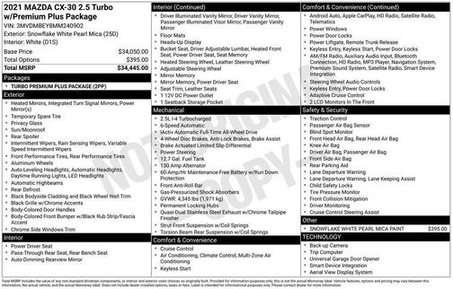 2021 Mazda CX-30 2.5 Turbo Premium Plus Package