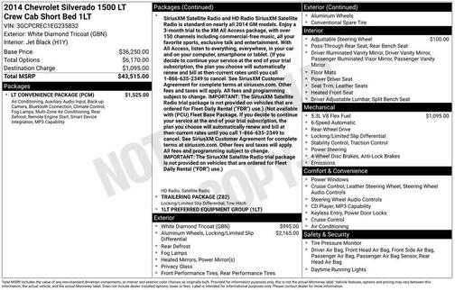 White Diamond Tricoat 2014 Chevrolet Silverado 1500 1LT