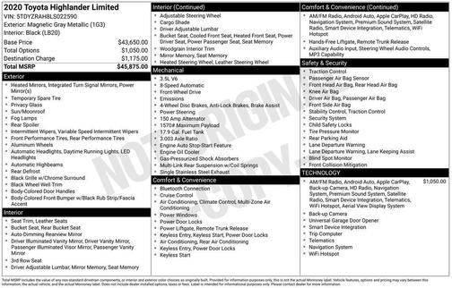 Magnetic Gray Metallic 2020 Toyota Highlander Limited