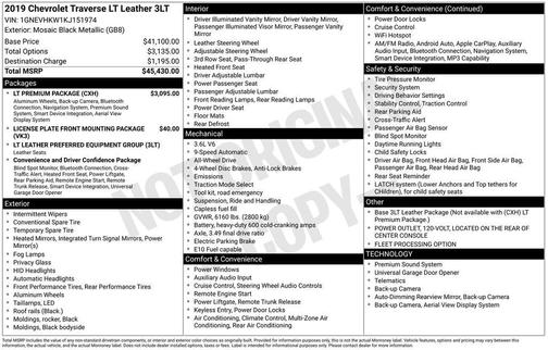 2019 Chevrolet Traverse LT Leather
