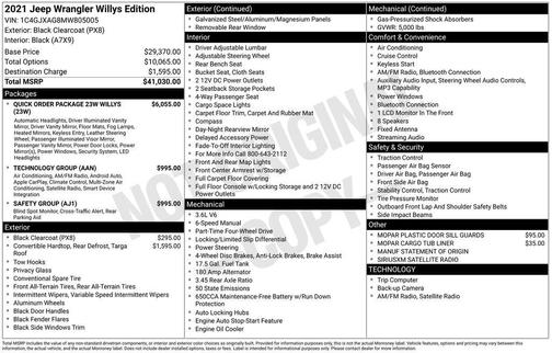 2021 Jeep Wrangler Willys