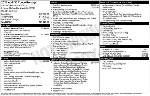 2021 Audi S5 3.0T Prestige
