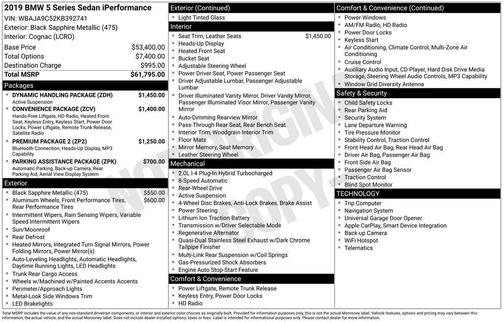 2019 BMW 530e iPerformance