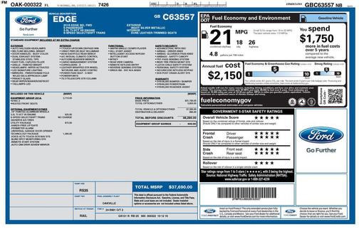 INGOT SILVER METALLIC 2016 Ford Edge SEL