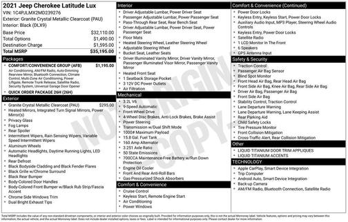 2021 Jeep Cherokee Latitude Lux