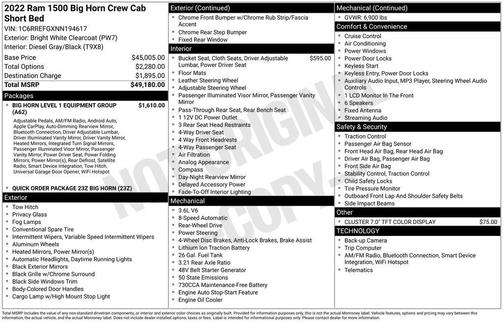 2022 RAM 1500 Big Horn/Lone Star