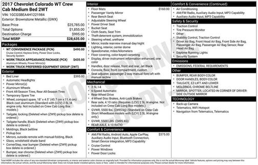 2017 Chevrolet Colorado WT
