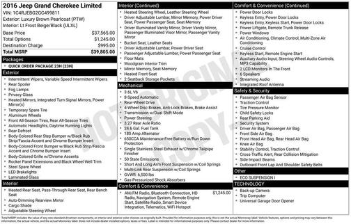 2016 Jeep Grand Cherokee Limited