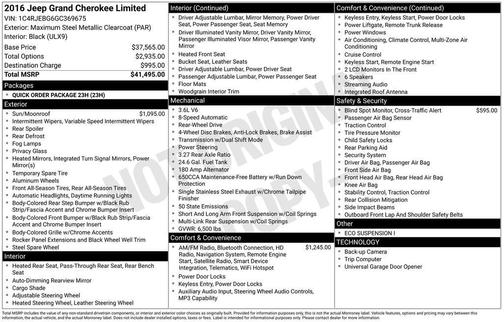 2016 Jeep Grand Cherokee Limited
