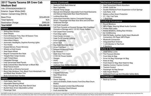 2017 Toyota Tacoma SR