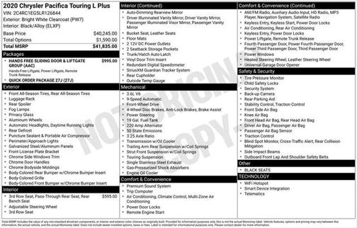 2020 Chrysler Pacifica Touring-L Plus