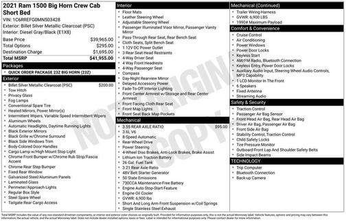 2021 RAM 1500 Big Horn/Lone Star