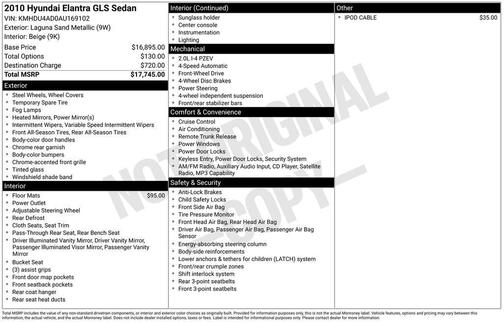 2010 Hyundai ELANTRA GLS