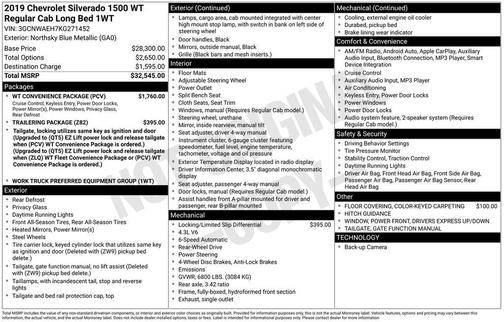 2019 Chevrolet Silverado 1500 WT