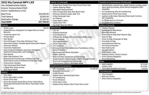 2022 Kia Carnival LXS