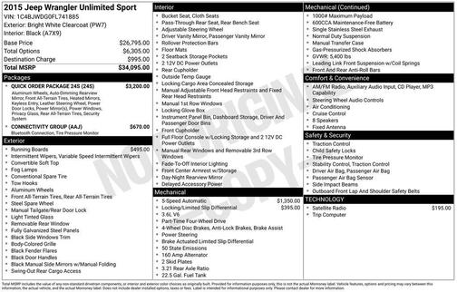 2015 Jeep Wrangler Unlimited Sport