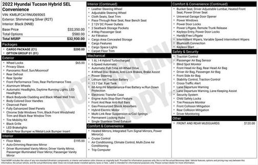 2022 Hyundai TUCSON Hybrid SEL Convenience