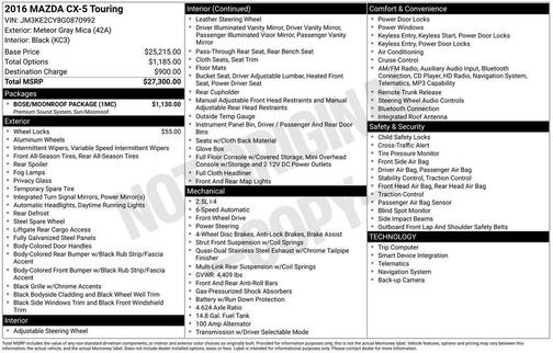 2016 Mazda CX-5 Touring