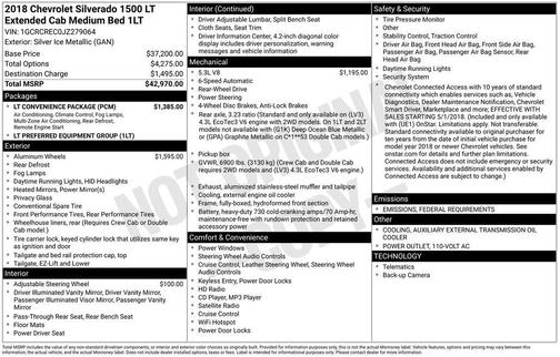 2018 Chevrolet Silverado 1500 1LT