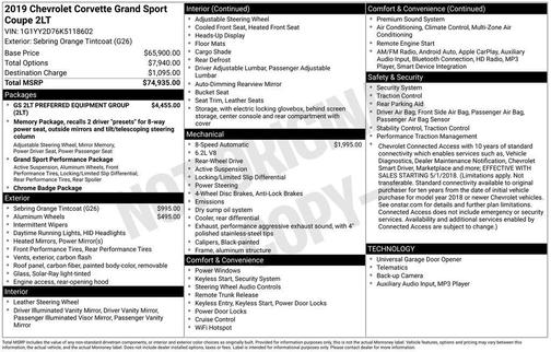 2019 Chevrolet Corvette Grand Sport