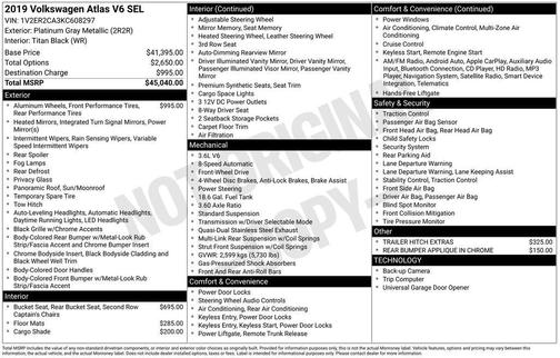 2019 Volkswagen Atlas 3.6L SEL