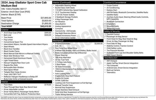 2024 Jeep Gladiator Sport