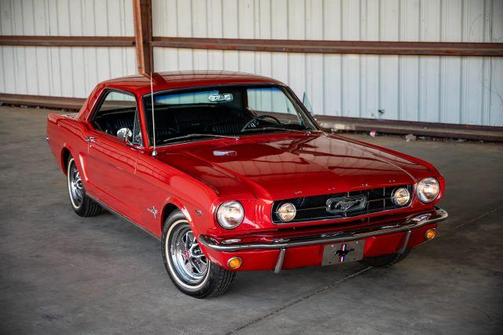 Red 1965 Ford Mustang